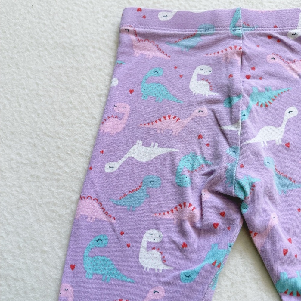 4/22 Mothercare Toddler Purple White Dinosaur Cotton Leggings Pants 12-18M 18M - Picture 11 of 16